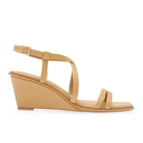 Caslon Shoes Caslon Paola Wedge Sandals In Tan Leather Poshmark